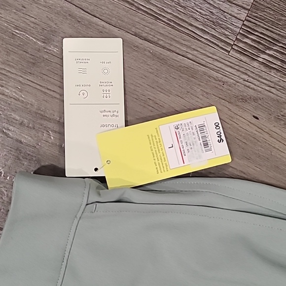 All in Motion Light Green Wide-Leg Woven High Rise Trousers Size Large - Picture 4 of 5